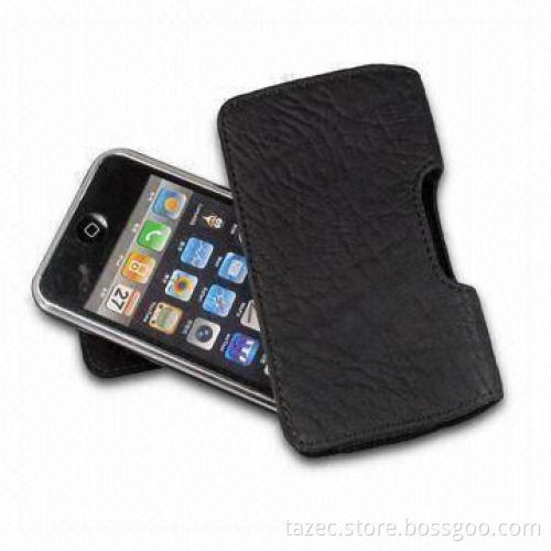 Leather Case for Apple's iPhone, Various Colors are Available, with Pulling Strap and Velcro Closure